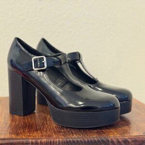 Madden Girl Roony Mary Jane Black Platforms Womens size 9